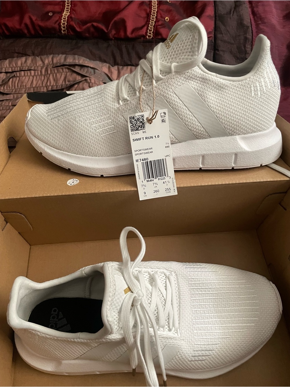 adidas Women's Swift Run 1.0 All-White Athletic Sneakers
